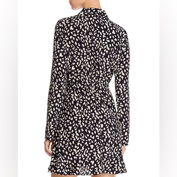 Bardot black ad white Leopard Print Wrap Dress size 6 - Picture 3 of 14
